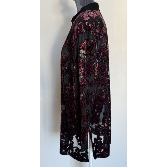 Vtg Y2K Dressbarn Top Tunic 18W Burnout Velvet Fairy Whimsigoth Boho Festival - Picture 4 of 16